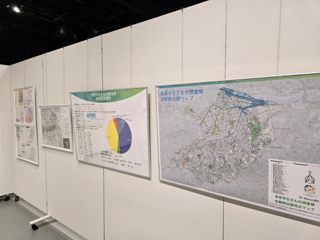 調査結果の地図や集計を紹介したパネル
